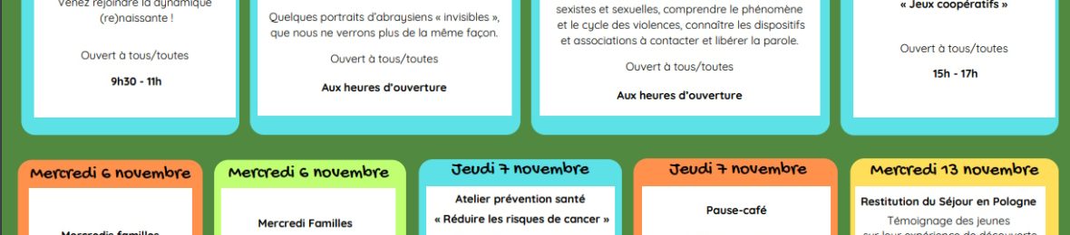 Plein d’activités avec l’ASCA en novembre et décembre !